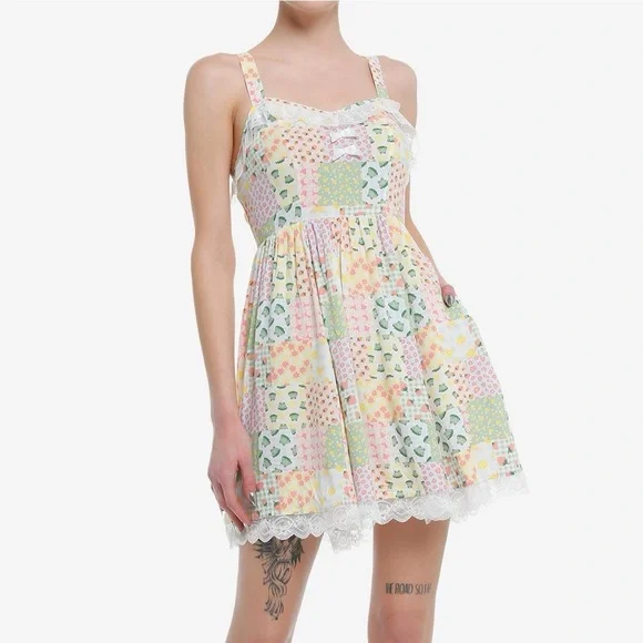 Thorn & Fable Pastel Patchwork Style Dress - Picture 2 of 10
